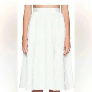 SAM EDELMAN -Full Mid-Length A Line Petal Skirt in Bright White Woman’s Size 6